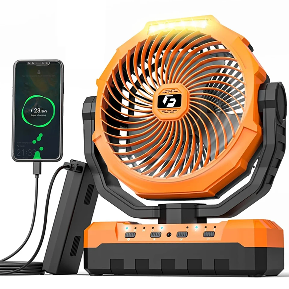 12000mAh Rechargeable Camping Table Fan with USB