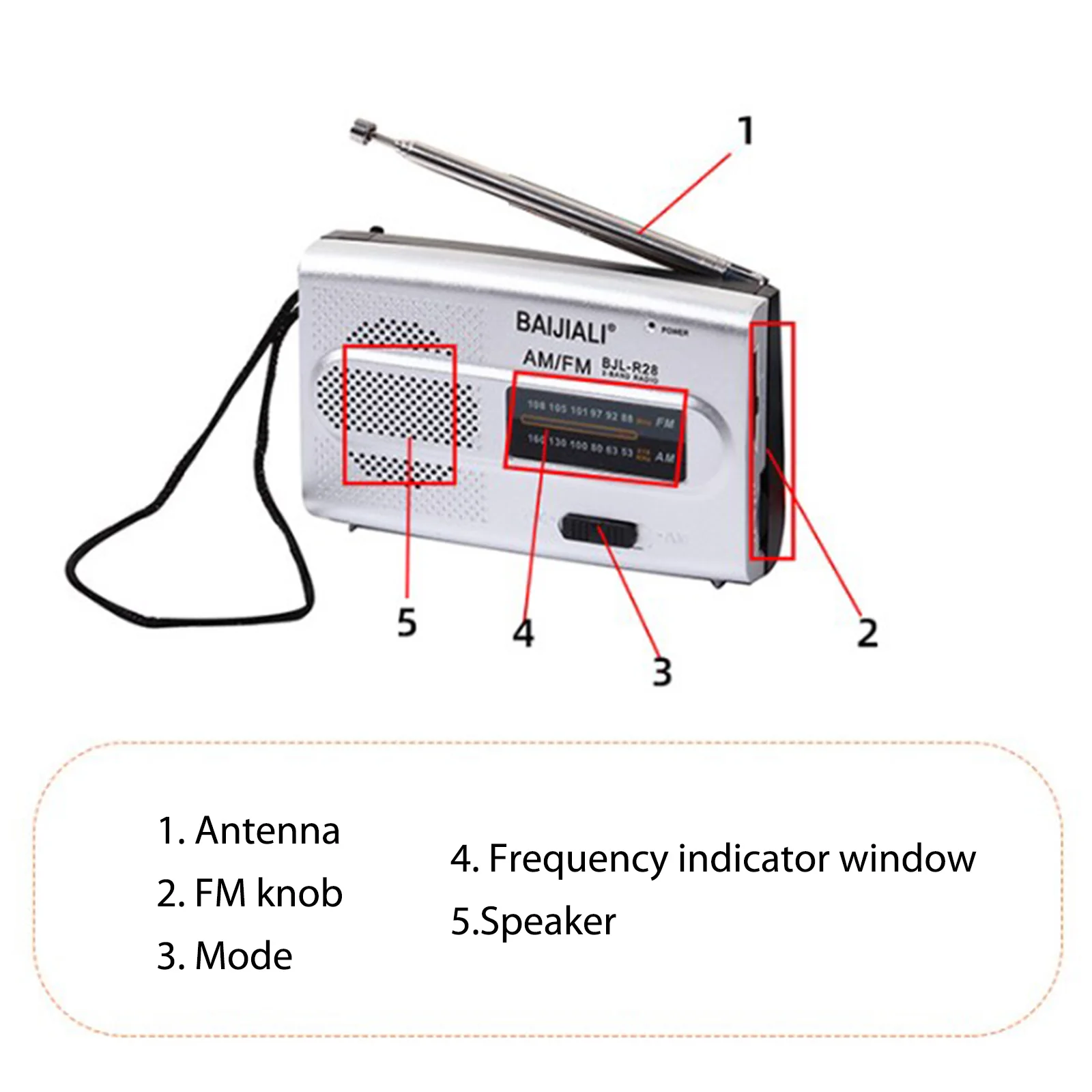 KK9 R28 Digital Retro Radios Handheld AM FM Radio Receiver Portable Battery Powered Radio With Built-In Speaker For Old People