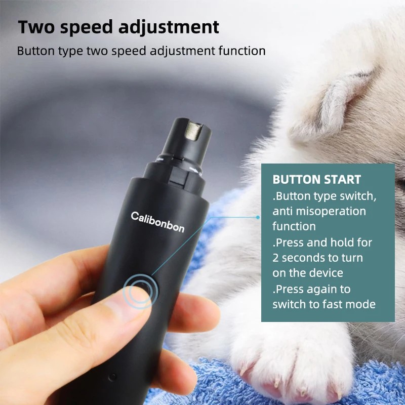Calibonbon Pet nail grinder Electric animal nail grinders trimming dog cat claw removing shaving polishing machine