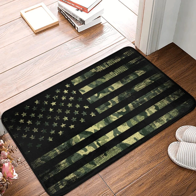 Retro American Flag Patriotic Entrance Door Mat Welcome Floor Mat for  Indoor Apartment Home Office Durable