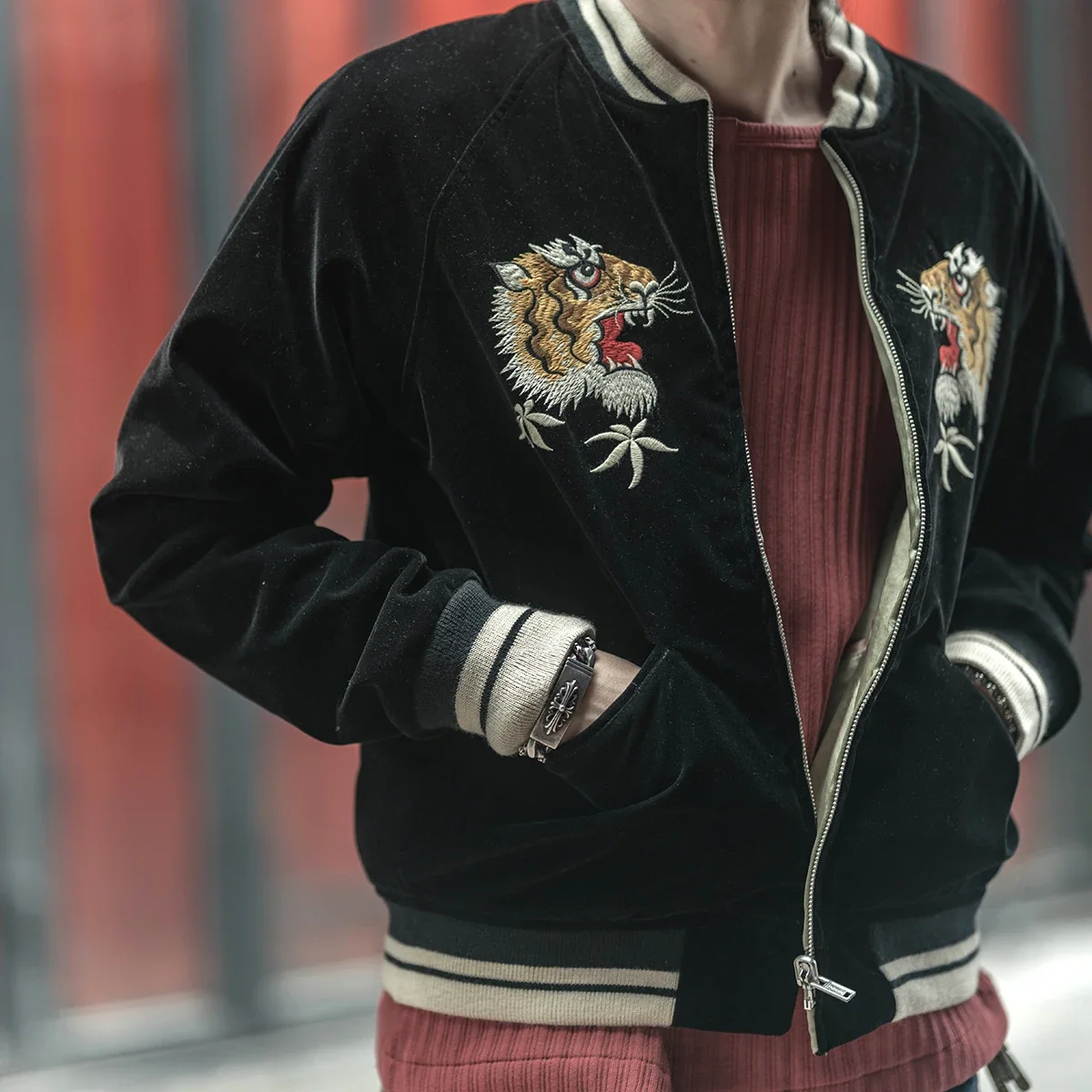 Non Stock Suka Reversible Souvenir Jacket Embroidered Sukajan Baseball Outerwear 3