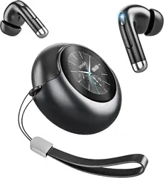 Premium Noise Cancelling Wireless Earbuds with Smart Touch Case and Bass Stereo Sound (Black)