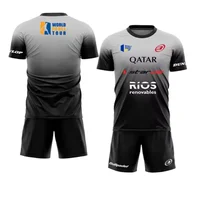 New men's Padel tennis t-shirt training suit advanced gradient shorts and T-shirt set summer quick drying sports two-piece set 2