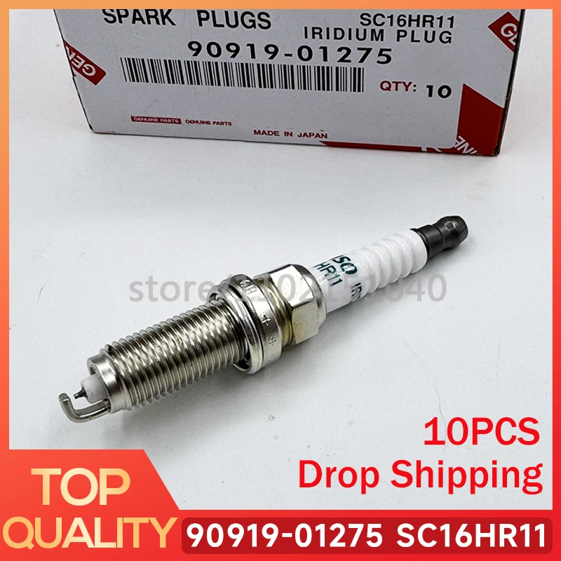 

10pcs 90919-01275 SC16HR11 Iridium Spark Plug For Toyota Lexus Corolla Matrix Prius Yaris SC16HR-11 9091901275 267700-8300