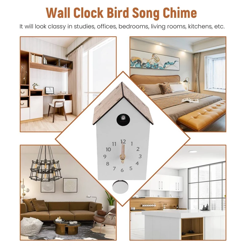 Modern Cuckoo Bird Design Quartz Wall Hanging Clock Timer Quartz Wall Clock For Home Office Decoration 4