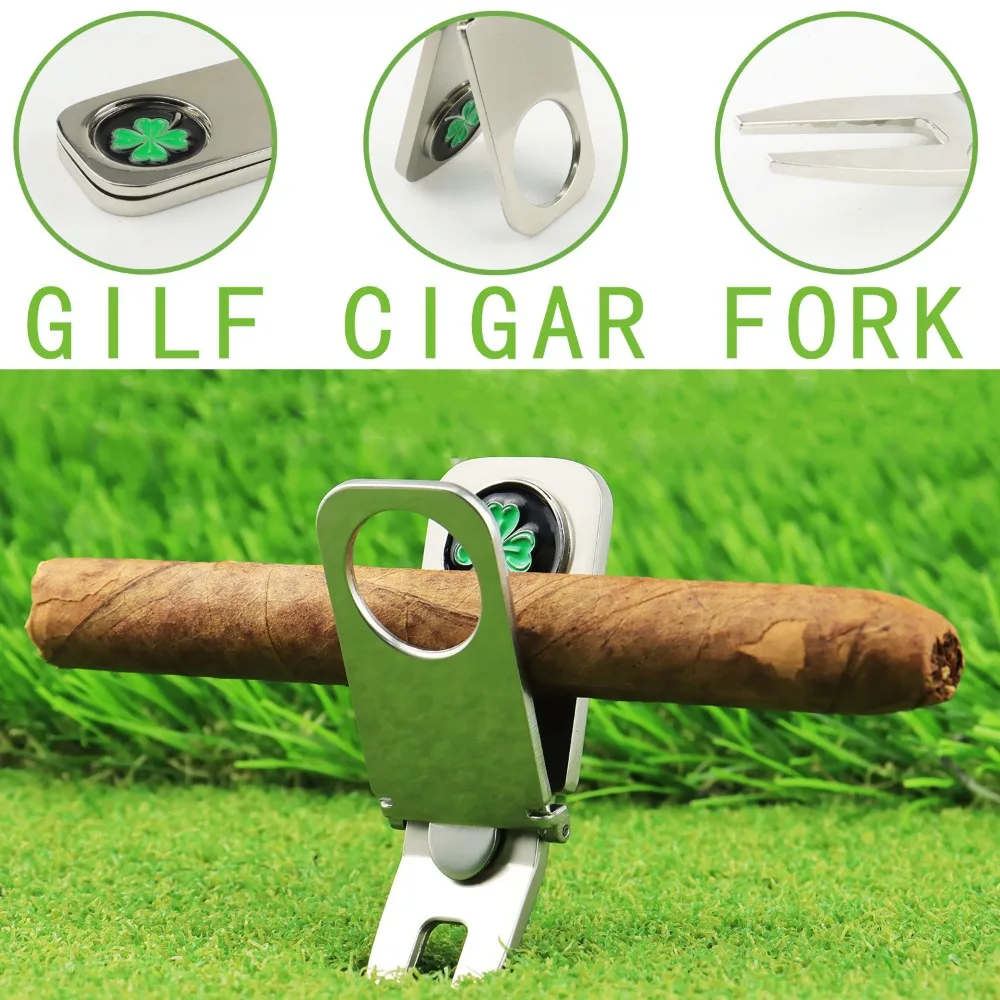 Divot Tool Putting Green Fork Ball Marker Clover Golf Green Fork 6 in 1 Portable Golf Pitchfork Divot Repair Tool