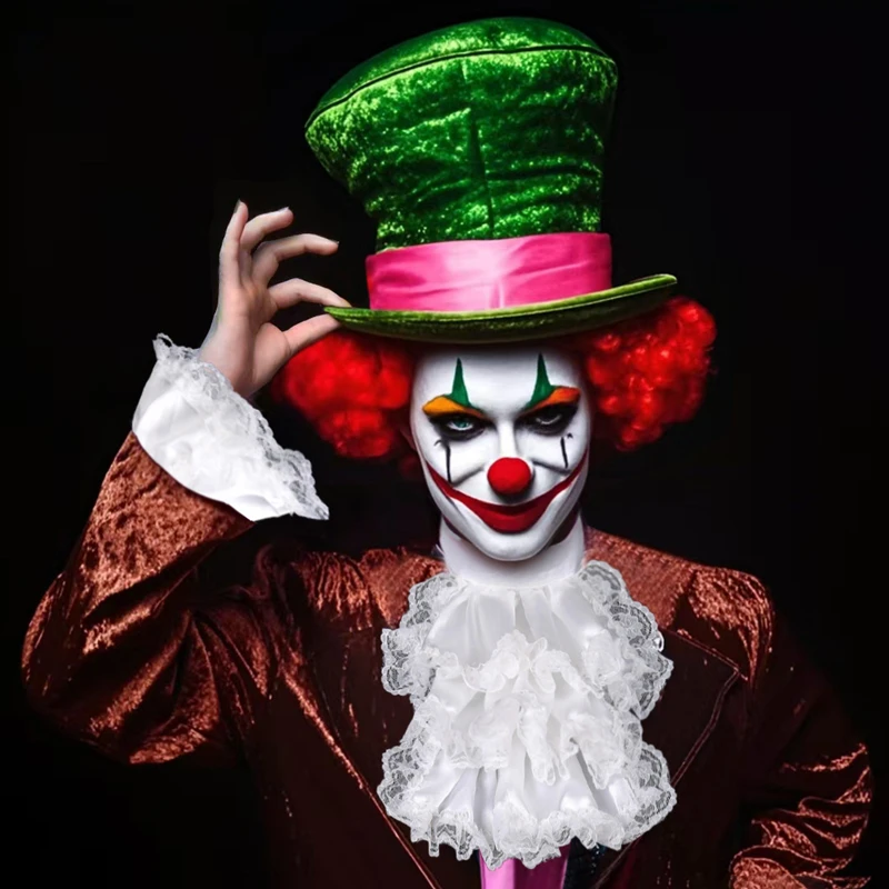 Abnehmbarer, gerüschter Spitzen-Fälschungskragen, Lolita-Krawatte, Schalkragen, Handgelenksmanschetten, geschichteter Halskragen, Krawatte, Clown, Cosplay-Ornamente – Detail 1