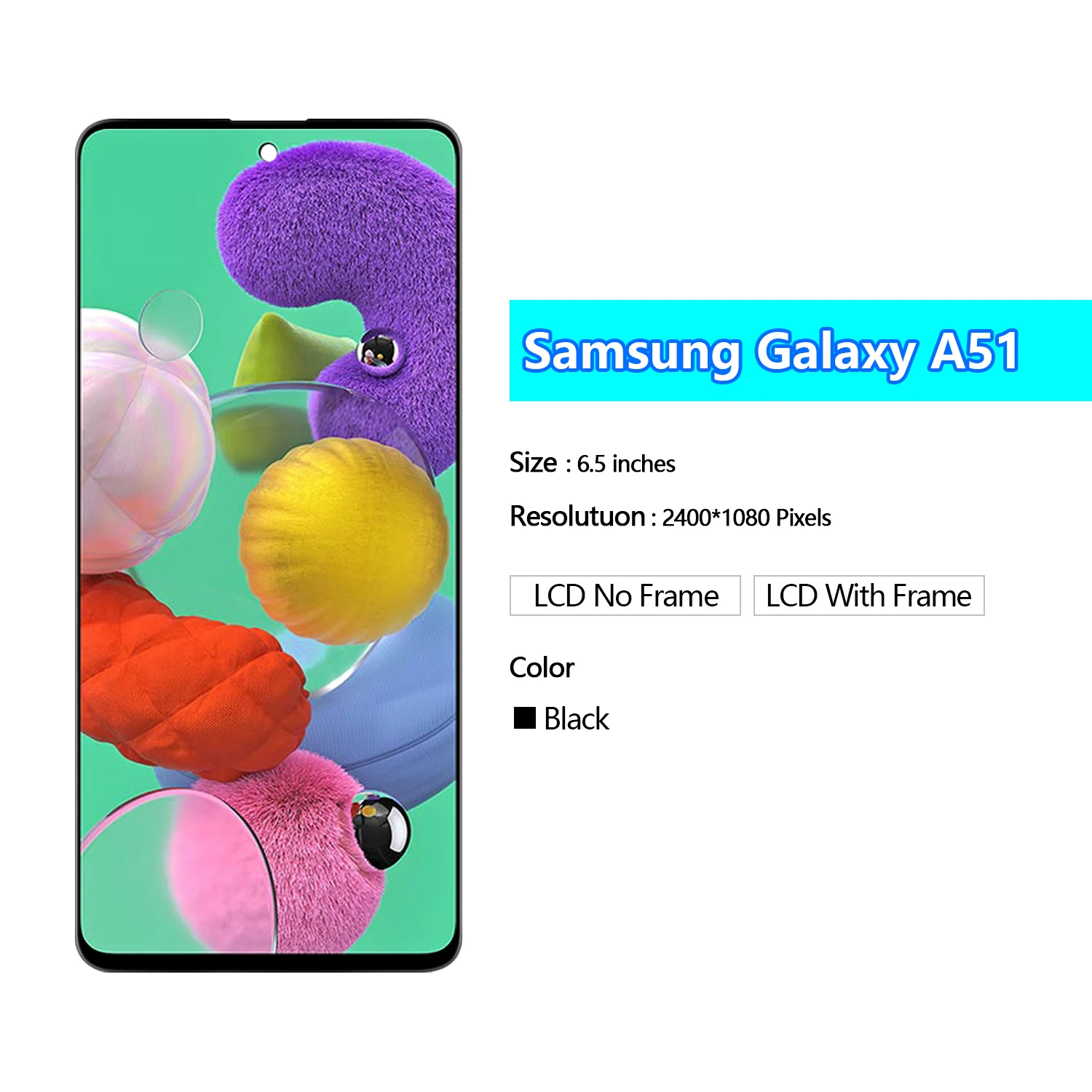LCD 터치 스크린 디지타이저 어셈블리, 삼성 A51 SM-A515 SM-A515F LCD 디스플레이 교체