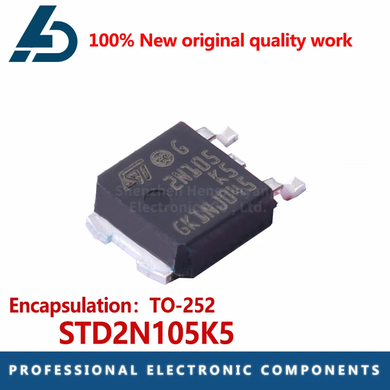 

5 шт./лот STD2N105K5 Шелковый экран 2N105K5 упаковка TO-252-3 N канальный напряжение: кв ток: а