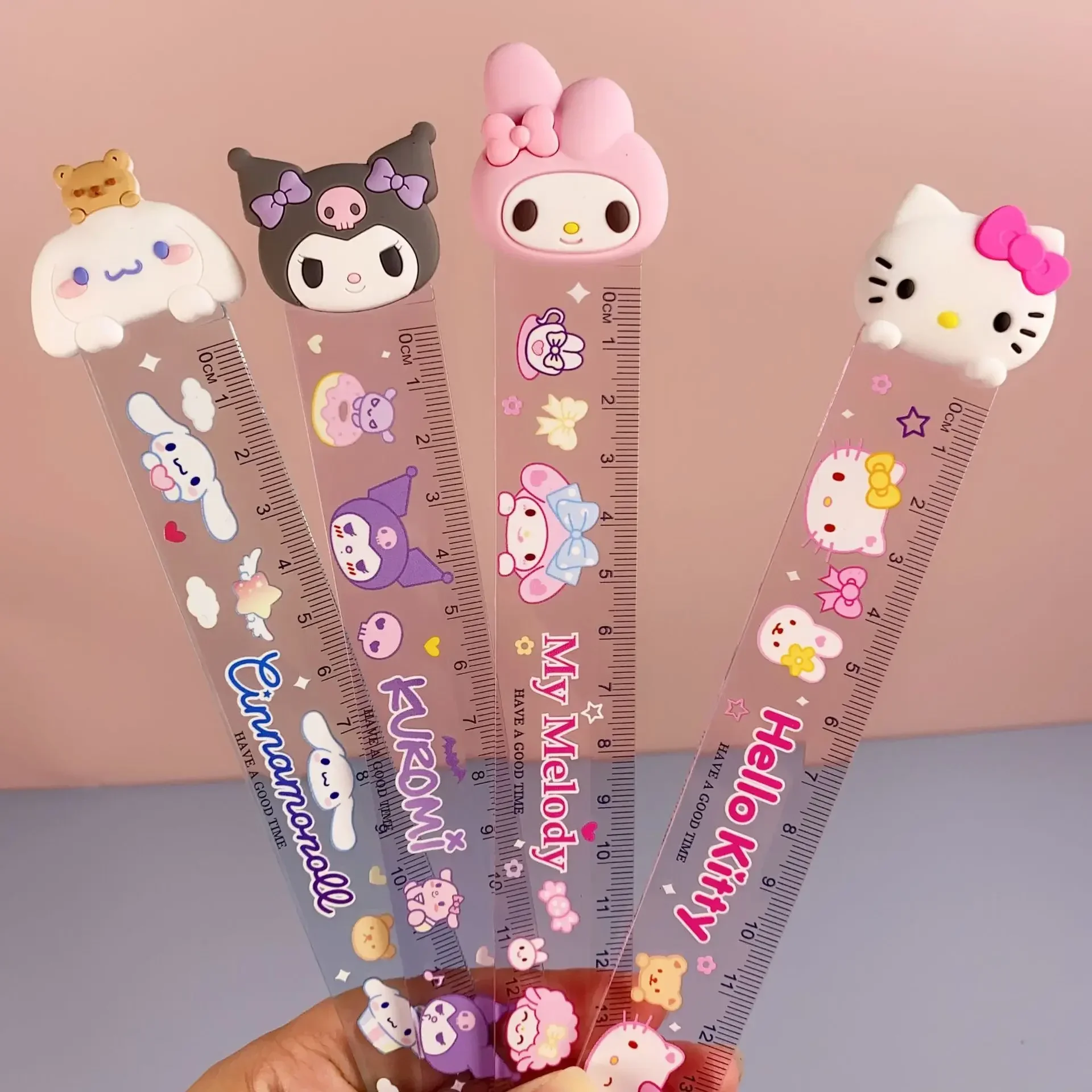 

Sanrio Ruler Hello Kitty Kuromi My Melody Cinnamoroll Cartoon Children Students 15cm Ruler Kawaii Stationery Gift Random 48pcs