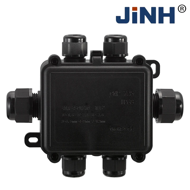 Electrical Junction Box JINH CNP725 IP68 Waterproof External Junction Box Rainproof Connector 2 3 4 5 6 Way Wiring Terminal Blocks Outdoor Universal