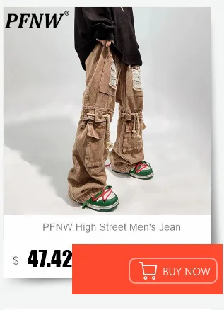 Description Picture 2 of itemPFNW Vintage Worn Out Men's Cargo Pants Multi Pockets Camouflage Overalls Flared Trousers Safari Style 2023 Witner New 28W2623
