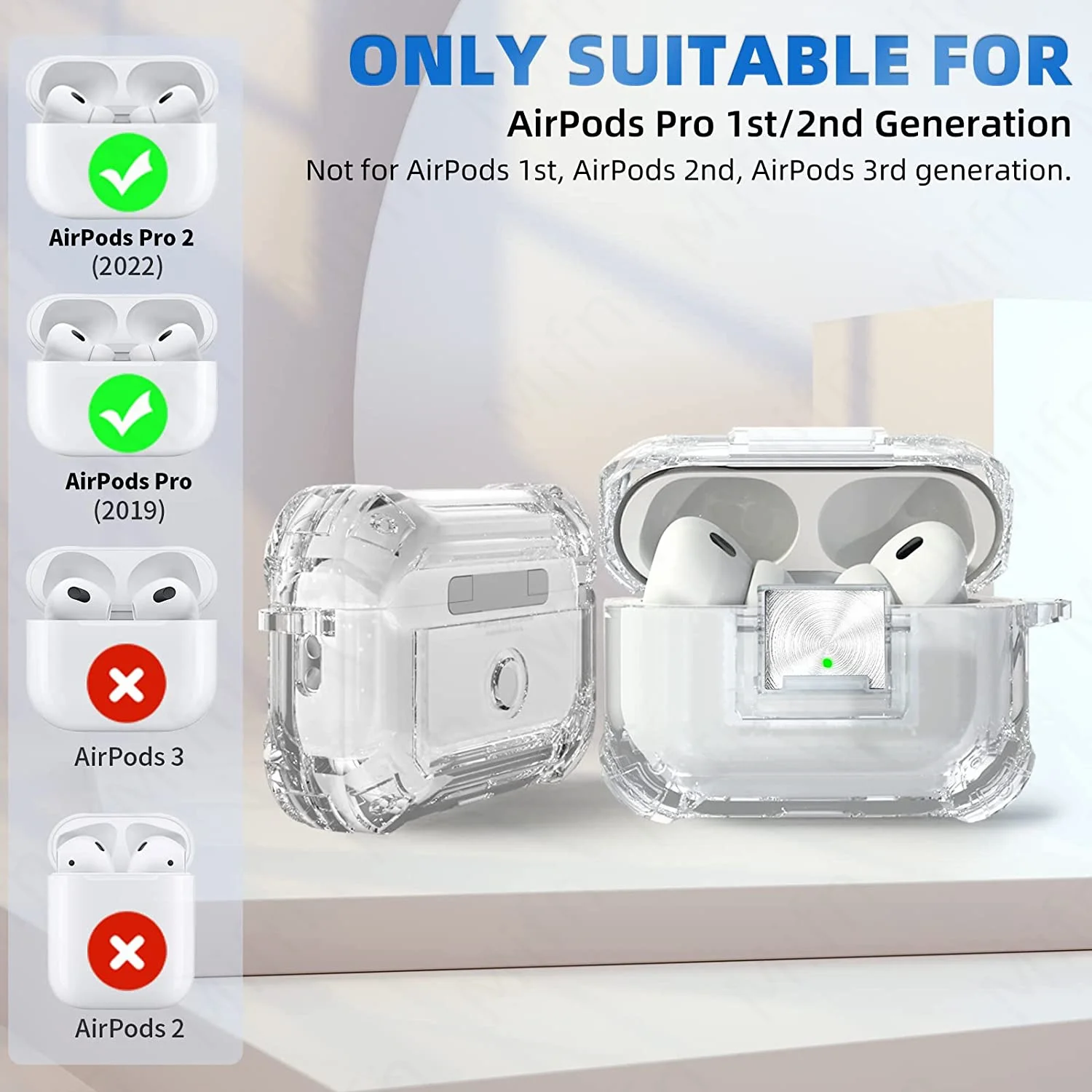 Comprar Funda protectora de cuero genuino para AirPods Pro 2, funda para  auriculares, accesorios para AirPod Pro 1ª/2ª