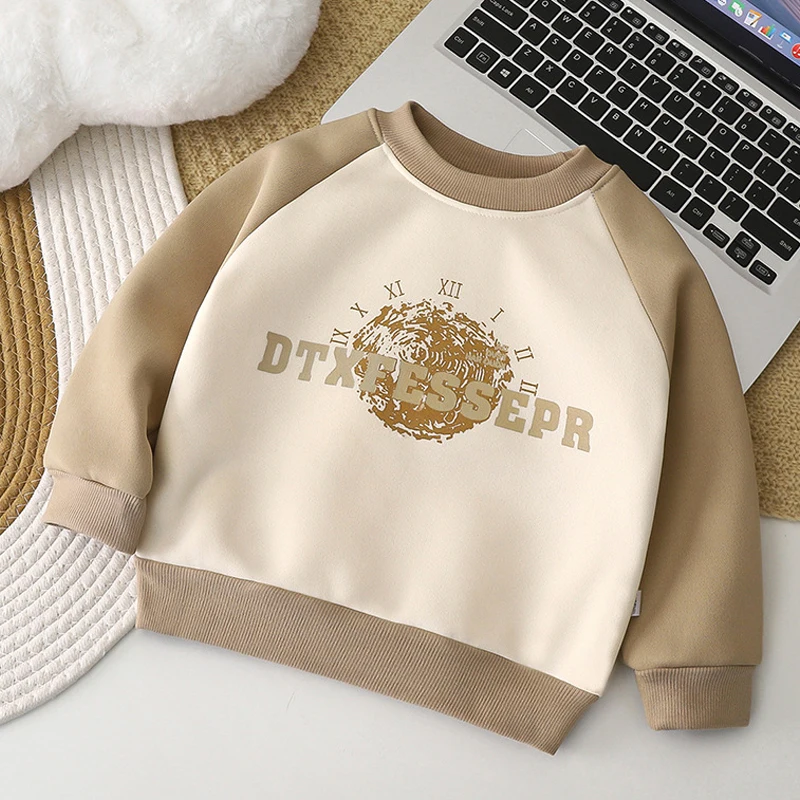 סוודר ילדים עם פליז לסתיו וחורף, ג'קט עבה וחם לבנות, בגדי תינוקות בגדי ילדים