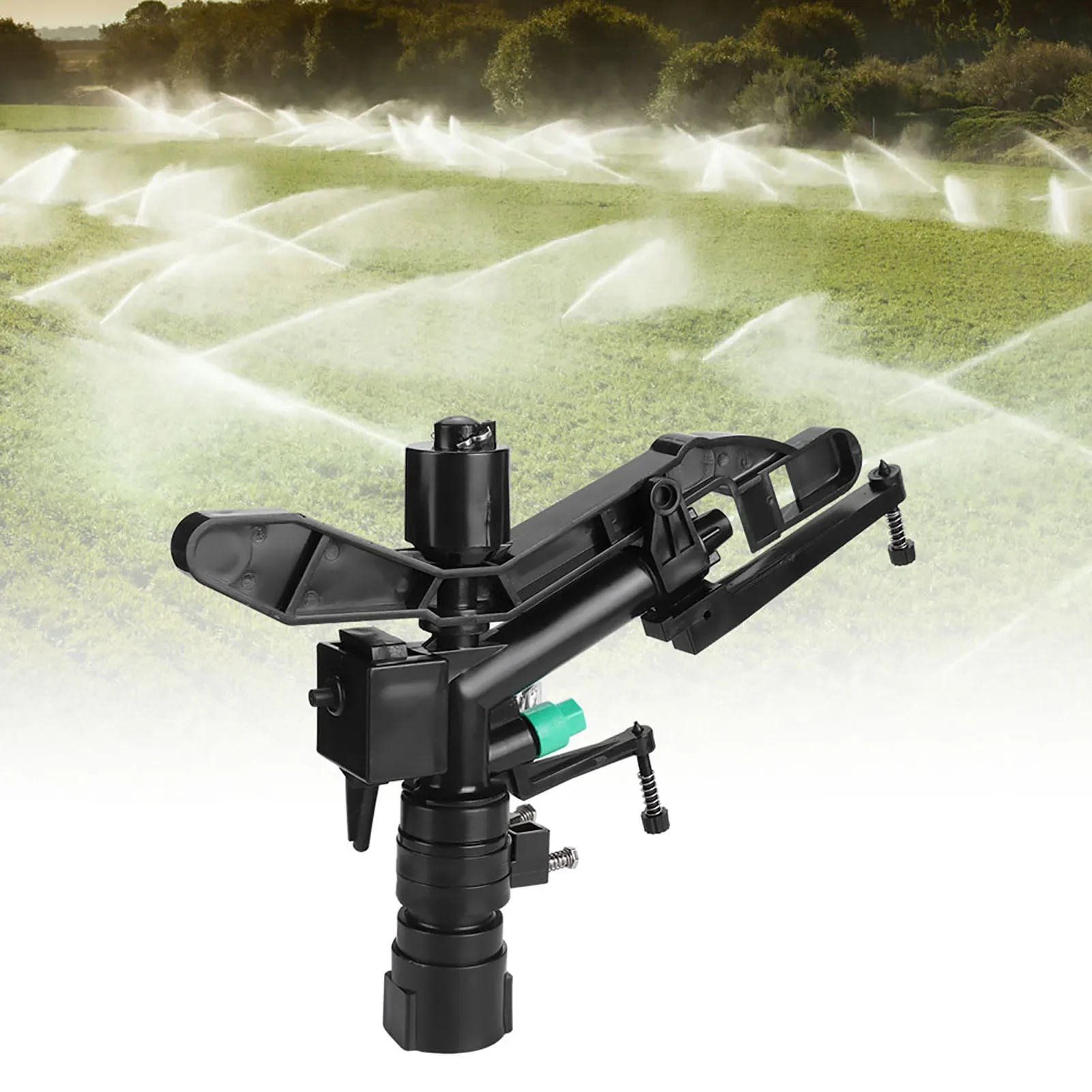 G1 Rotating Rocker Arm Irrigation Nozzle Dual Outlet Female Thread Sprayer Head Adjustable Watering Sprinkler for Garden Lawn