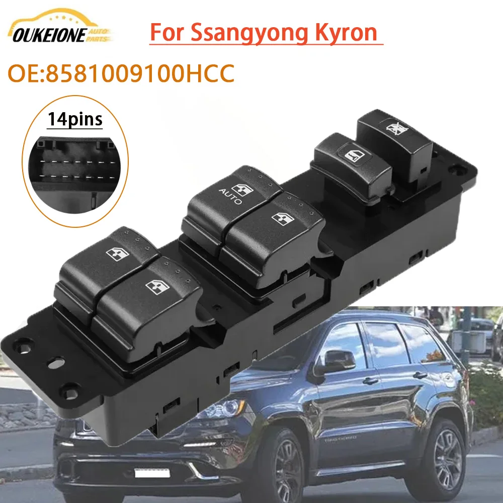 

Auto Parts Front Left Driver Side Electric Master Power Window Control Switch for Ssangyong Kyron 2005 2006 2007 8581009100HCC