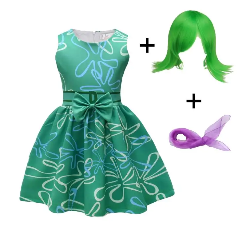 GFTYBCST Joy-Kostüm Für Mädchen (grün) - Disney-Prinzessin Cosplay, Inkl. Accessoires
