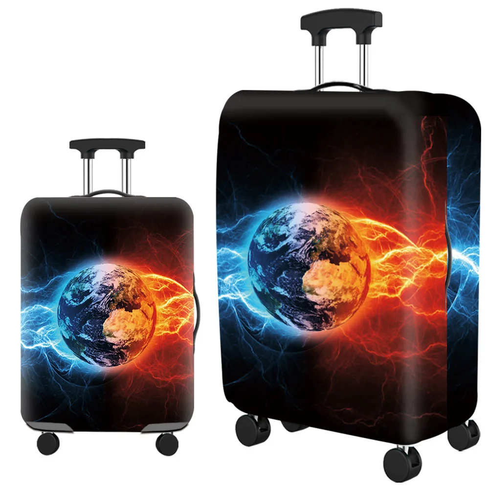 thumbnail image 1 of Funda protectora de equipaje con cremallera y diseño de mapa del mundo, elástica y gruesa, para maletas de 18 a 32 pulgadas, fundas para carrito, accesorios de viaje, 1 of 5