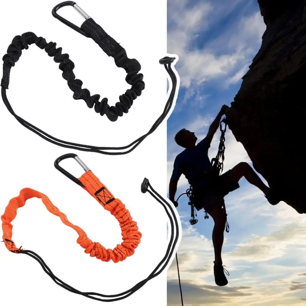 With Carabiner Hook Safety Bungee Tether Anti-Falling Climbing Working Tool Safety Rope Telescopic Nylon Tool Lanyard
