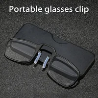 2023 Reading Glasses Nose Clip on Presbyopic Glasses Eyewear Portable Mini Elderly Presbyopic Glasses with Case1.0-2.5