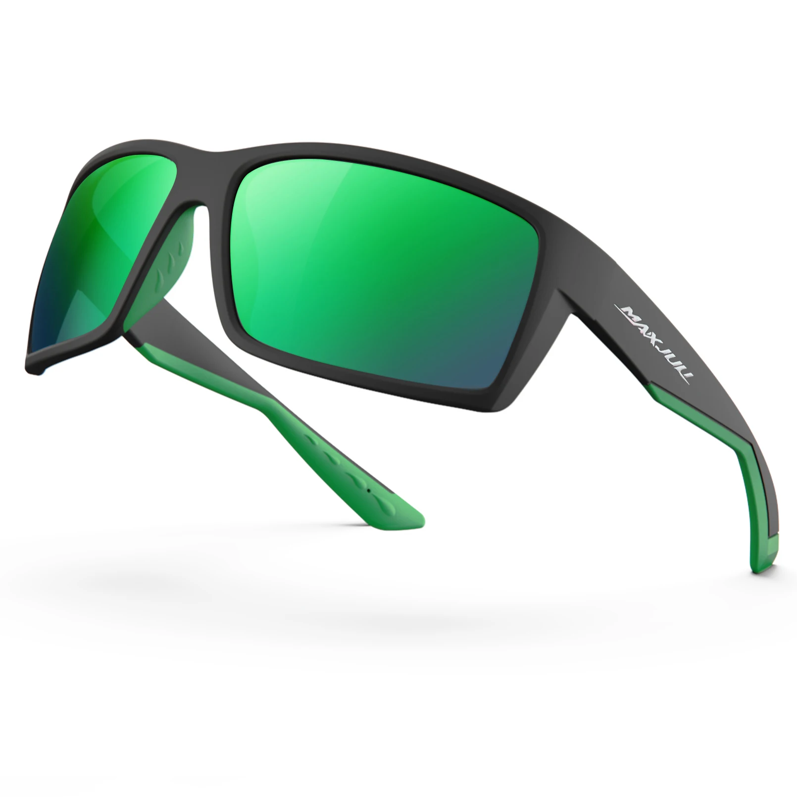 MAXJULI Lunettes de Soleil Polarisées Rectangulaires Extérieures pour Hommes Femmes, Lunettes de Soleil de Sport, Conduite, Pêche, Lunettes de Cyclisme 8122_voghion.com