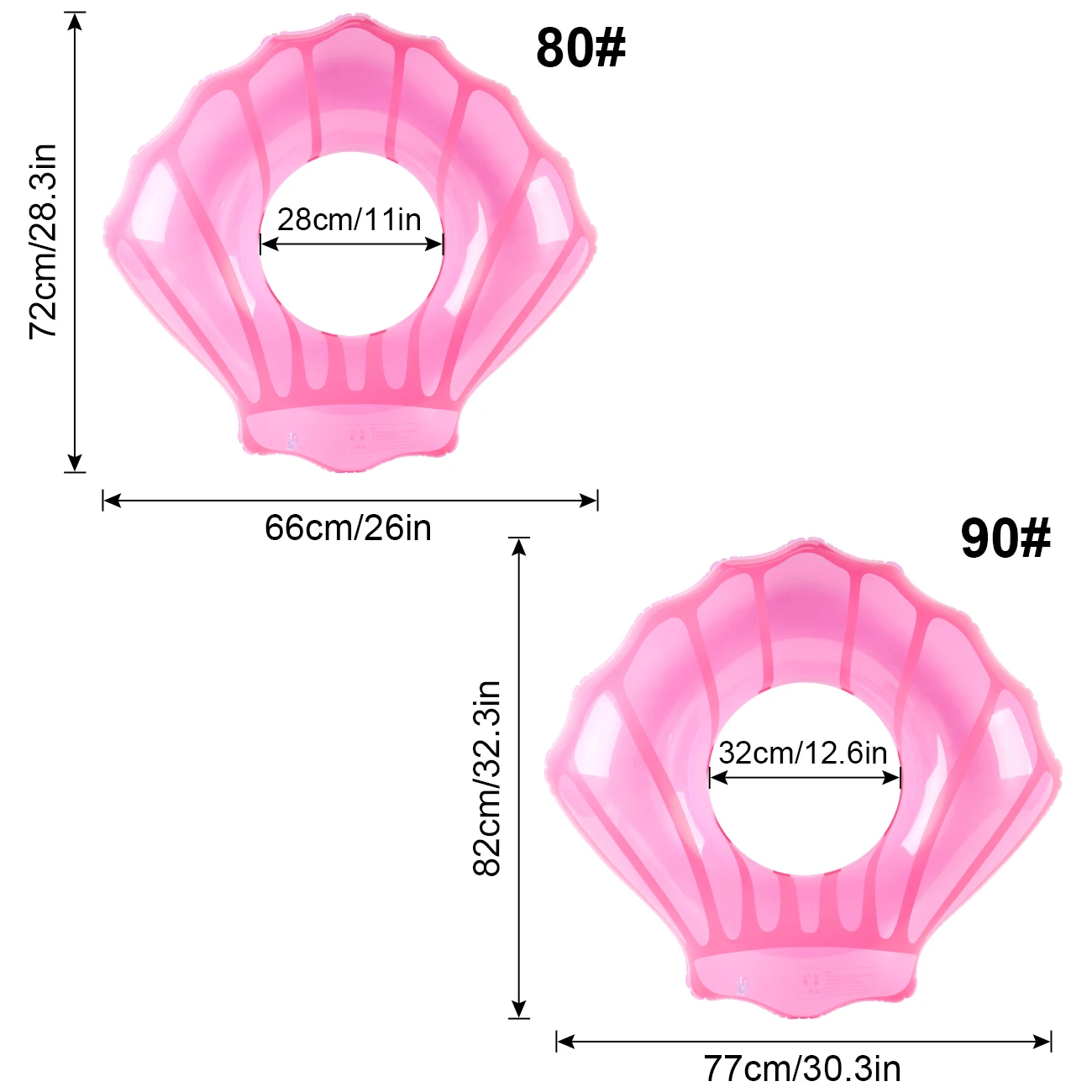 Shell Shaped Thickened Pool Float Simple Floating Ring For Adults Summer Beach Parties 1PC