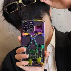 Luxury Skeleton Skull Shockproof Phone Case with Camera Protector - iPhone 12 (Cool color)