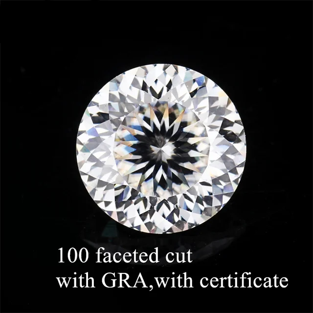 Tbestone Round 100 Faceted Cut Loose Moissanite Stones 0.16ct D Color