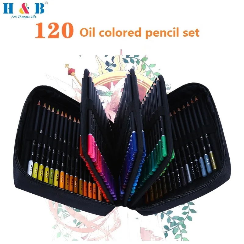 

H&B 72/120 Painting Colors Pencil Set Oily/Mixed Lead Graffiti Sketch Drawing Pencils School Supplies for Kids Artist Stationery