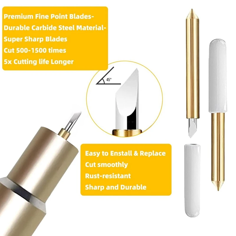 50 Pcs Premium Fine Point Blades For Cricut Maker 3/Maker/Explore 3/Explore Air 2/Air/One/Venture,Replacement Blade