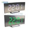 Led Alarm Clock Mirror Curved Screen Digital Alarm Clock With Sleep Temperature For Students Bedroom Living Room Office School 3