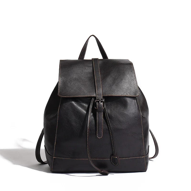 New Women Leather Backpack Retro Luxury Brand Bags