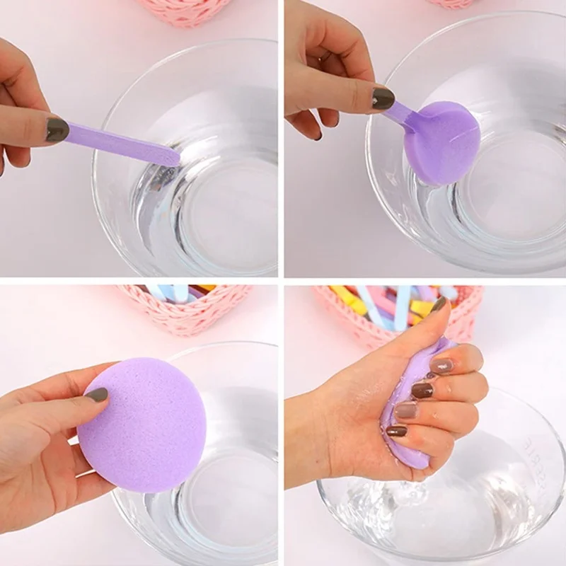 Compress Face Wash Puff with Storage Box Facial Cleansing Sponge for Makeup Remover Round Face Wash Sponge Skincare Beauty Tool