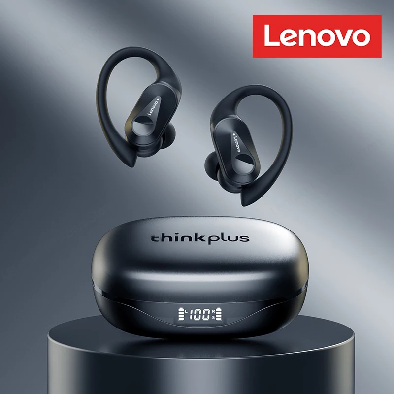 Wireless Sports Bluetooth Headphones Earhook Noise Reduction Impermeável Gaming Earphone com Microfone Original Pcs Pcs Pcs Pcs Lenovo-lp75 - Image 2