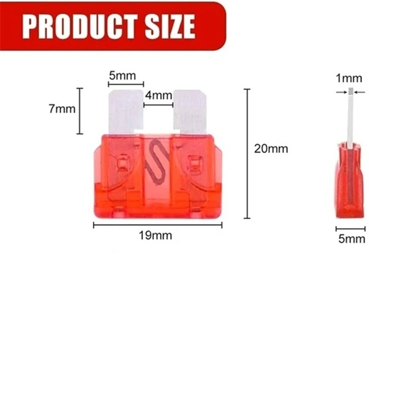 100Ps Profile Medium Size Blade Type Car Fuse Assortment 2.5/3/5/7.5/10/15/20/25/30/35A Fuse Set Auto Car Truck with Box Clip