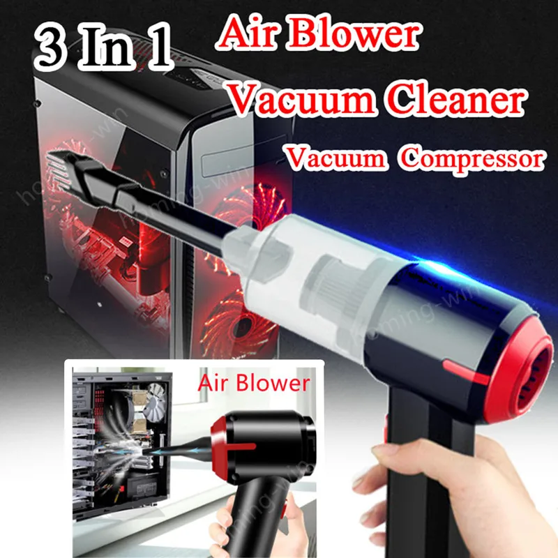 9000Pa 3in1 Handheld Vacuum Cleaner & Cordless Air Blower, Mini Air Duster Cleaner for Computer, Laptop, PC, Car Interior, Home
