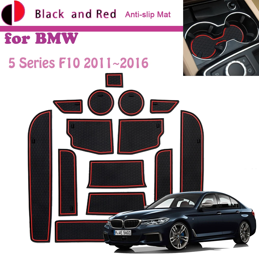 

Rubber Mat Door Groove for BMW 5 Series BMW5 F10 2011~2016 Anti-slip Cup Cushion Gate Storage Slot Coaster Dust-proof Sticker