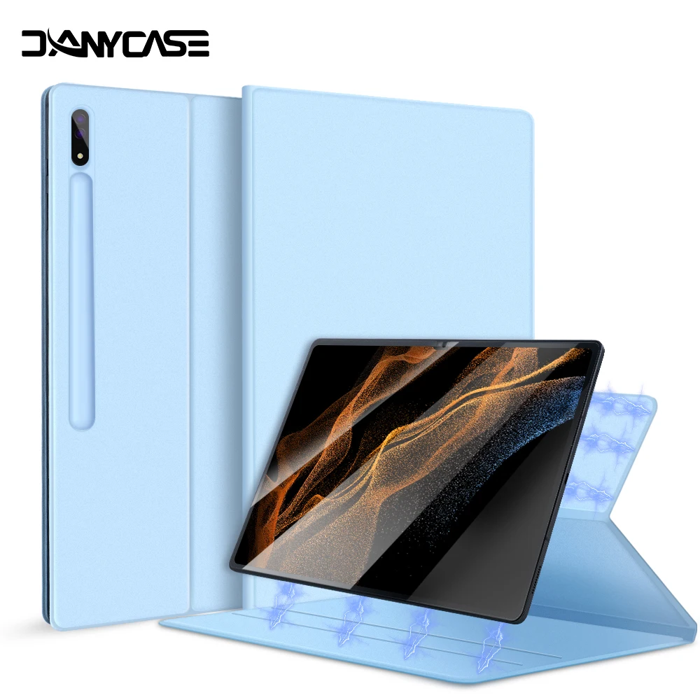 Capa Magnética com Suporte e Suporte para Lápis Capa para Samsung Galaxy Tab s9 s8 Ultra s8 Plus s9 s7 fe s7 Plus s7 s6 Lite s6