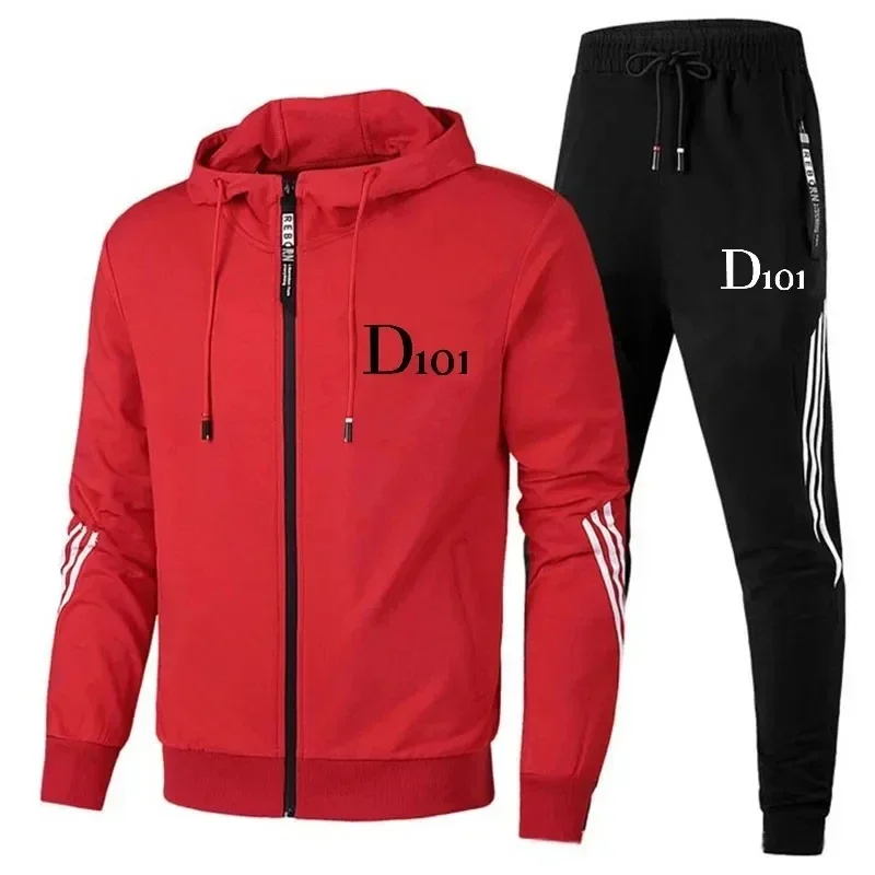 thumbnail image 1 of Conjunto de ropa deportiva sencilla para hombre, chaqueta con cremallera, Sudadera con capucha para correr, chándal para hombre, traje deportivo de otoño e invierno, alta calidad, nueva moda, 1 of 5