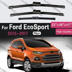 Premium Car Front & Rear Wiper Blades Set - Enhanced Windshield Performance & Visibility - 2013 - 2017 (For Ford EcoSport)