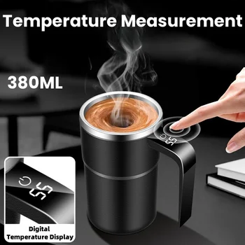 380ML Electric Coffee Self Mixing Mug IP67 Waterproof BPA-free Coffee Stirring Mug Rechargeable Automatic Magnetic Cup For Tea 1