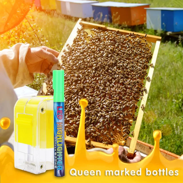 8 Színű Méhészeti Marker Palack Jelöléssel Tollkirálynő Király Méh Fogó Méhész Felszerelés Jelölő Eszköz - Image 3