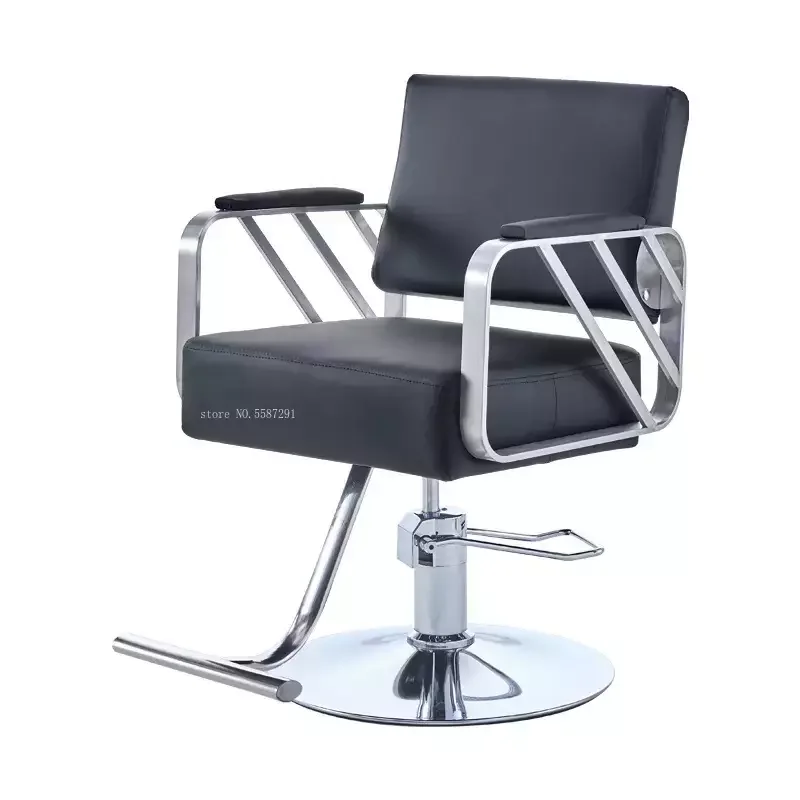 Silver Plated Chassis Salon Furniture Hair Cutting Styling Hydraulic Recline Barber Chair Commercial Furniture for Barbershop 1pcs acoustic hifi audiophile grade single crystal silver nano fuse cd chassis amplifier socket gold plated cap audio fuse