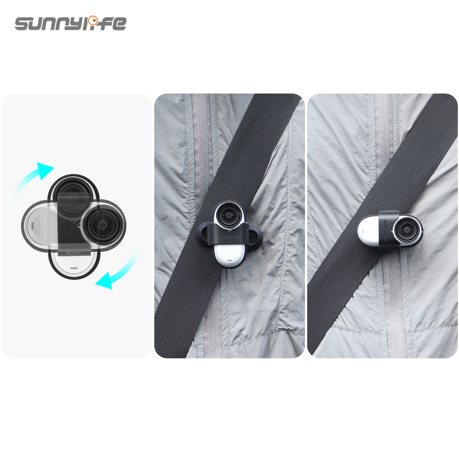 For Insta360 Go 3S/Go 3 Backpack Clip Holder Anti-Shake 360 Rotation Sports Camera Clip Mount for Insta360 Go 3S Accessories 5