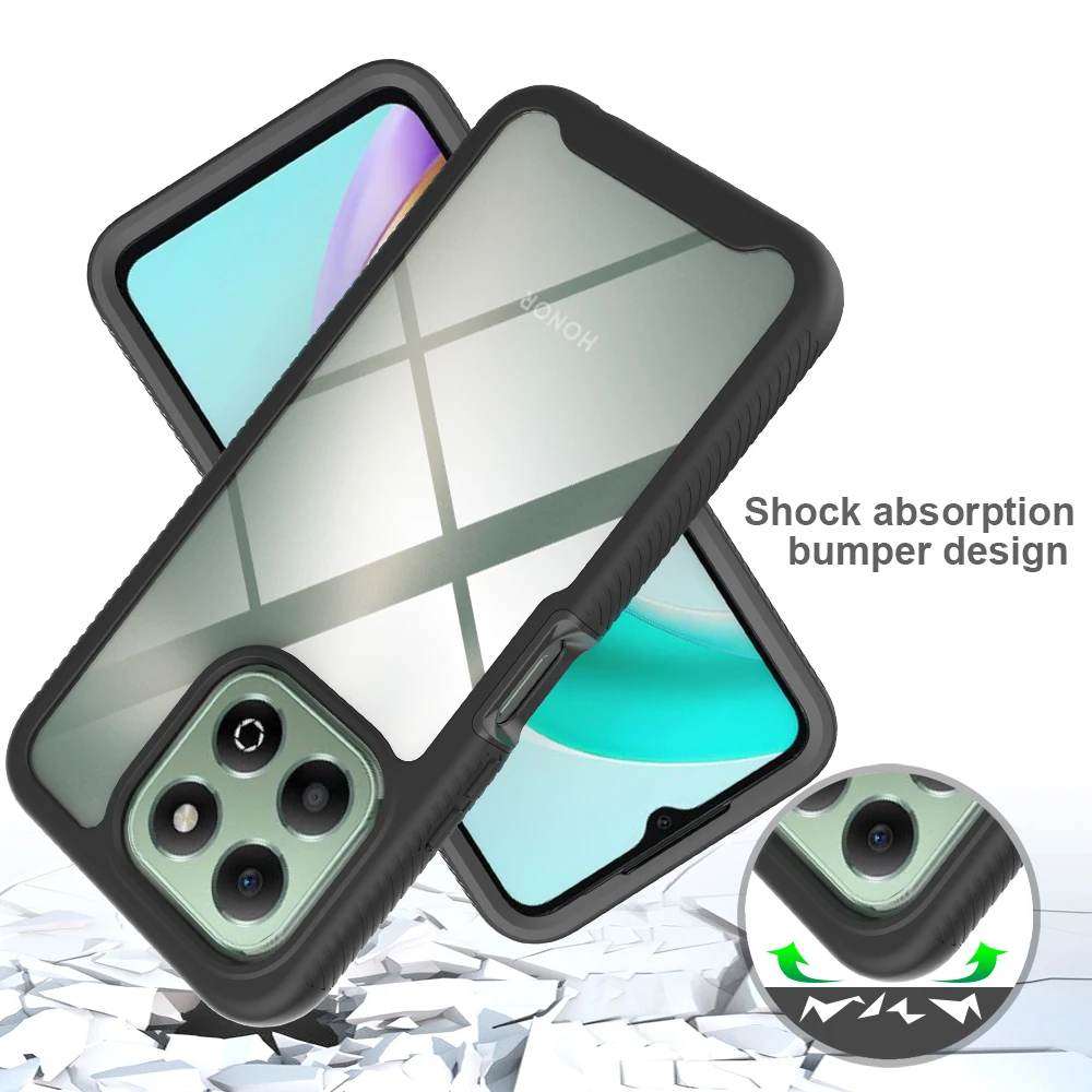 Luxury 3-in-1 Clear Hybrid Armor Shockproof Case with Heavy Duty Protection