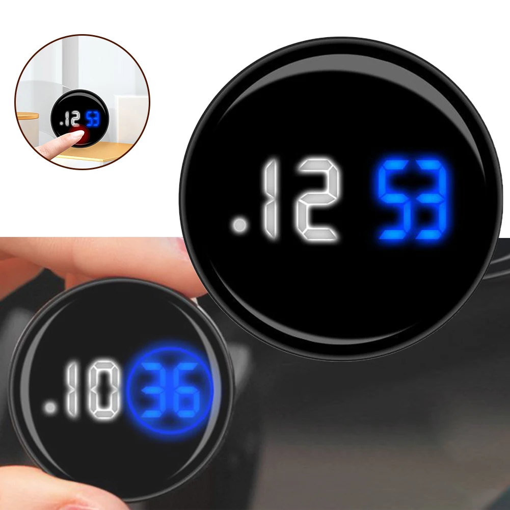 1pc Touch Type Luminous Waterproof Car Clock Suitable For Most Automobiles Universal ABS Automotive Monitor Interior Parts