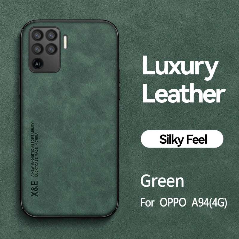 Luxury Leather Magnetic Holder Phone Case with Metal Plate - Elegant Back Cover Protection