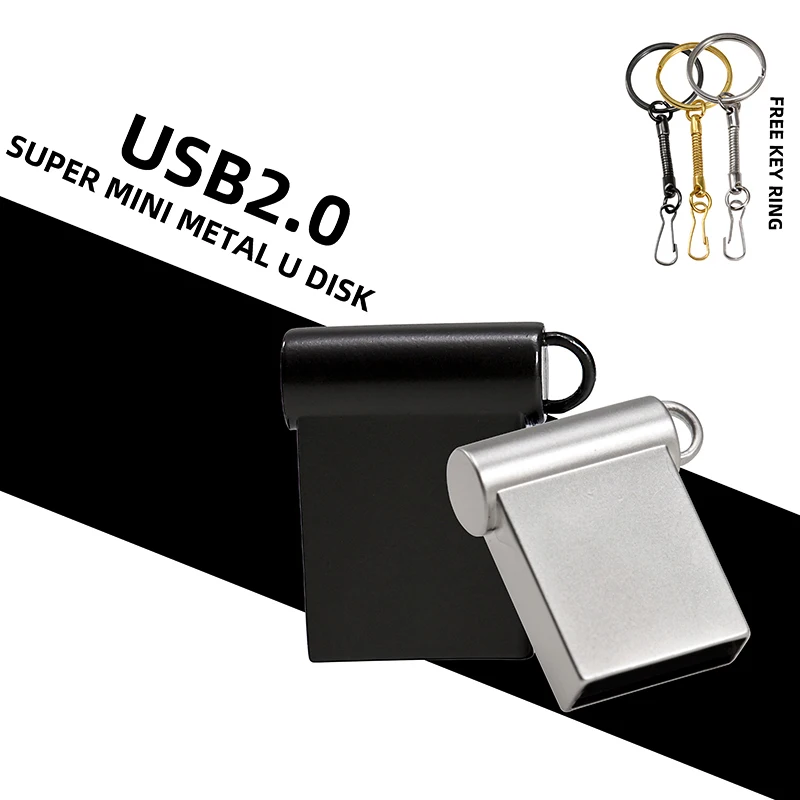 슈퍼 미니 메탈 펜 드라이브 128GB 키체인 USB 2.0 플래시 드라이브 128..
