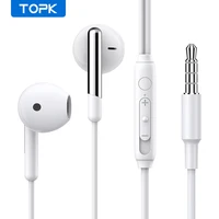 TOPK-Écouteurs intra-auriculaires avec microphone, contrôle du volume, prise jack 3.5mm, universel, pour iPhone et Android 1