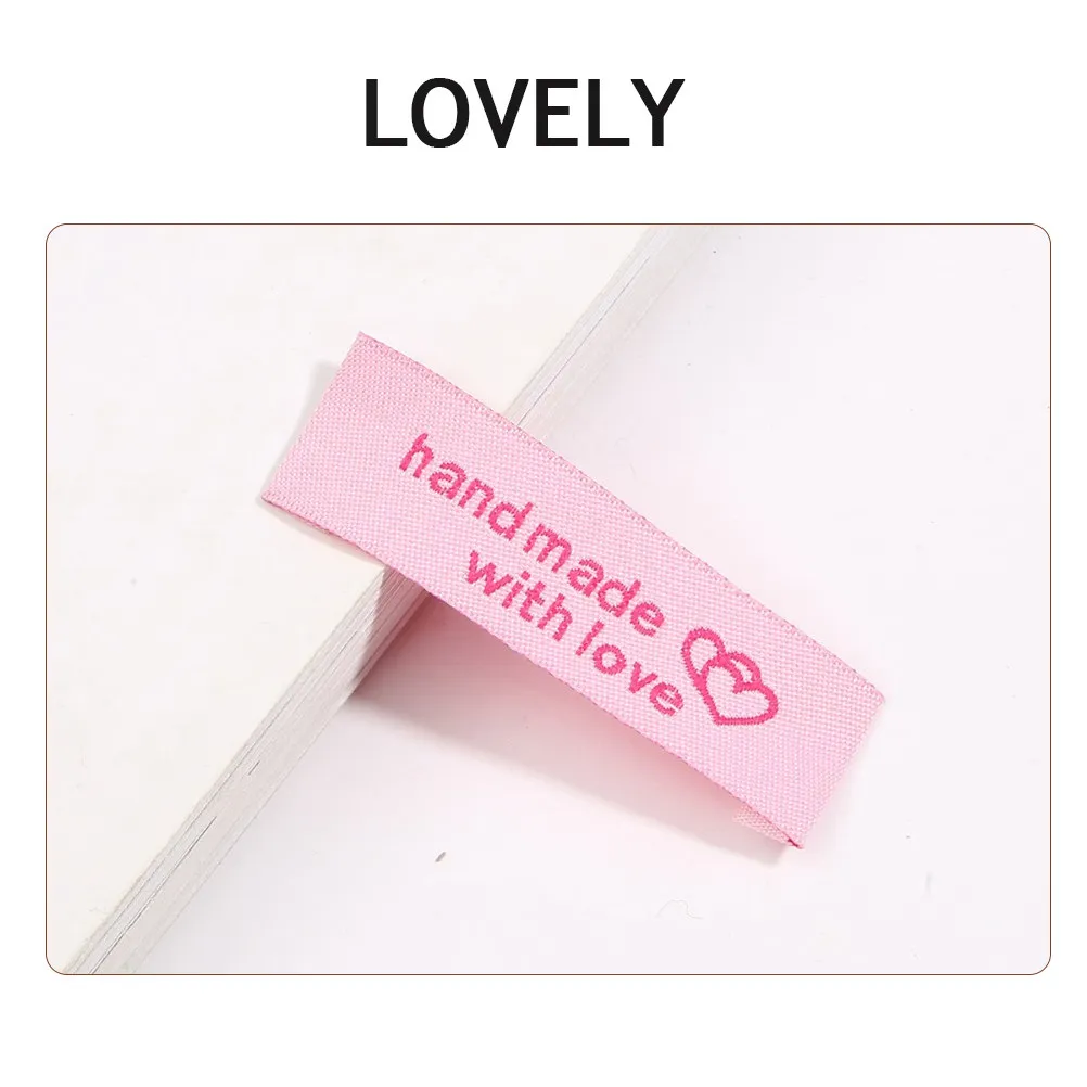 80Pcs 의류 칼라 라벨 프리미엄 폴리에스테르 DIY 봉제 태그 청바지 스웨터 가방 모자용 유연한 수제 의류 태그